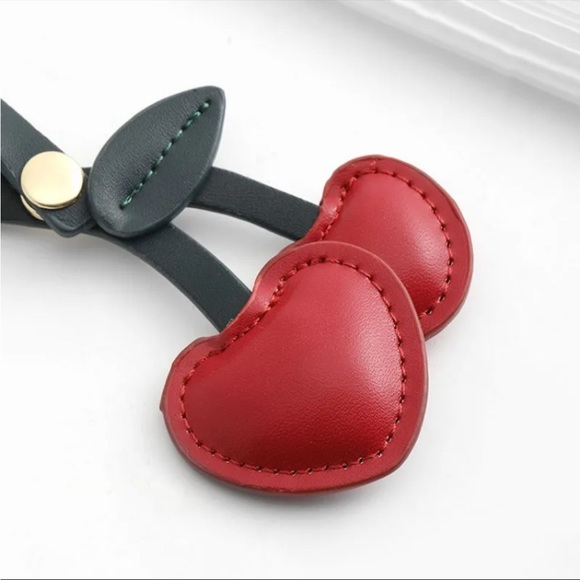 NWT Heart Cherries 🍒 Bag Charm - Picture 2 of 8